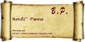 Bató Panna névjegykártya